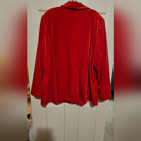 Lane Bryant Red Velvet Blazer sz 24 - Picture 2 of 3